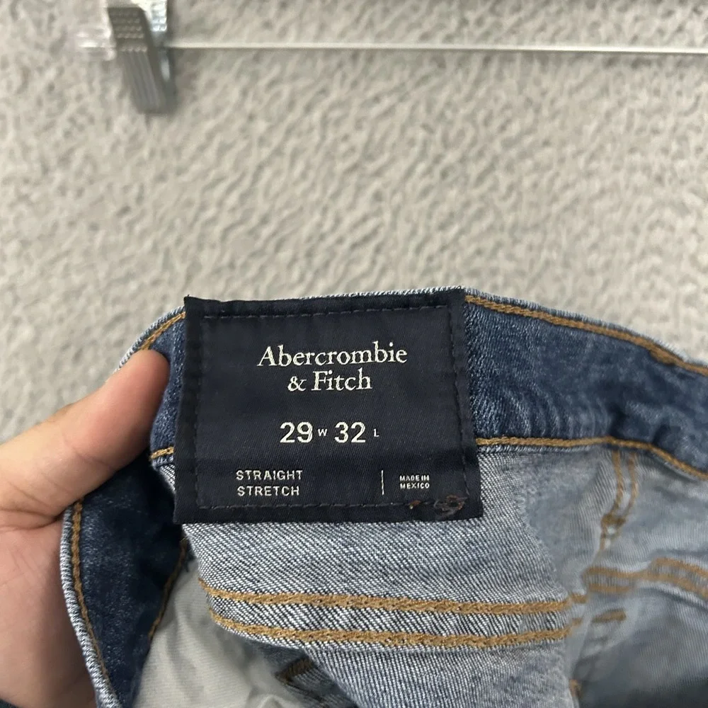 Abercrombie Fitch Jeans Mens 29x32 Blue Denim Straight Stretch Slim Fit Adult‎